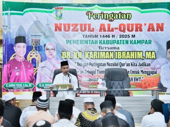 
					Bupati Kampar Bersama Masyarakat Peringati Nuzul Qur’an Bertepatan Malam 17 Ramadhan 1446 H