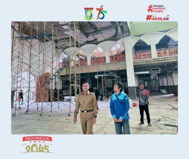 
					Bupati Kampar Ahmad Yuzar Tinjau Islamic Center Bangkinang Agar Selesai Dengan Baik