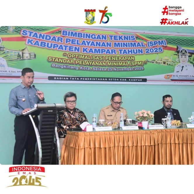 
					Bupati Kampar Hadir Serta Membuka Kegiatan Bimbingan Teknis Standar Pelayanan Minimal (SPM).