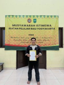 M. Rafsan Jzani Resmi terpilih menjadi Ketua Umum IPR-Y.
