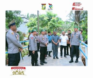 Bupati Kampar Bersama Kapolda Riau  Tiinjau Pembangunan Jembatan Presisi Polri di Desa Lubuk Agung