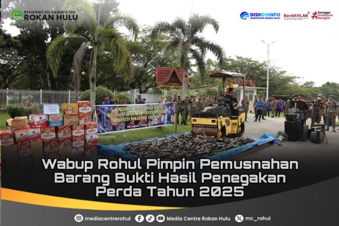 
					Wabup Rohul Pimpin Pemusnahan Barang Bukti Hasil Penegakan Perda Tahun 2025.