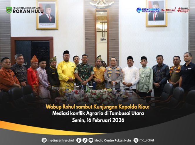 
					Wabup Rohul sambut Kunjungan Kapolda Riau: Mediasi konflik Agraria di Tambusai Utara.