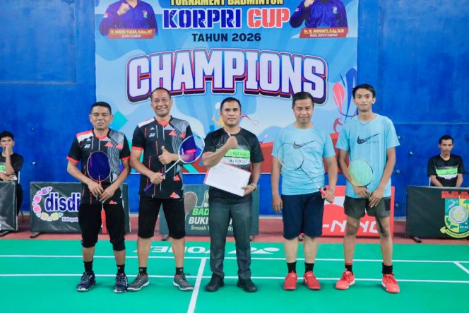 
					Korpri Cup Champion 2026, Ahmad Yuzar & Wahyu Nurdiansyah Awali Turnamen dengan Kemenangan