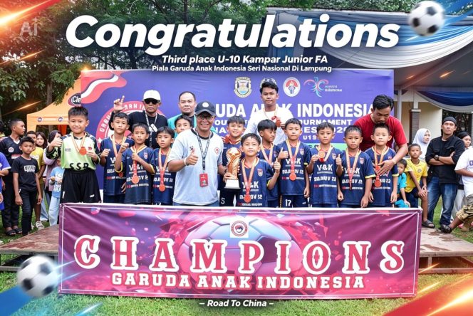 
					Raih Juara III, Tim Sepak Bola Kampar Junior FA U-10 Amankan Tiket ke China Laga Antar Negara