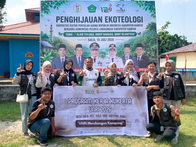 
					Mahasiswa KUKERTA UNRI Desa Salo 2026 Membersamai Gerakan Penghijauan Ekoteologi Kampar: Aksi Nyata Pelestarian Lingkungan Berbasis Nilai Agama dan Kebersamaan